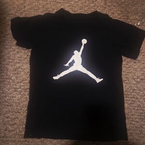 Jordan Kids Black Tee with Iconic White Logo